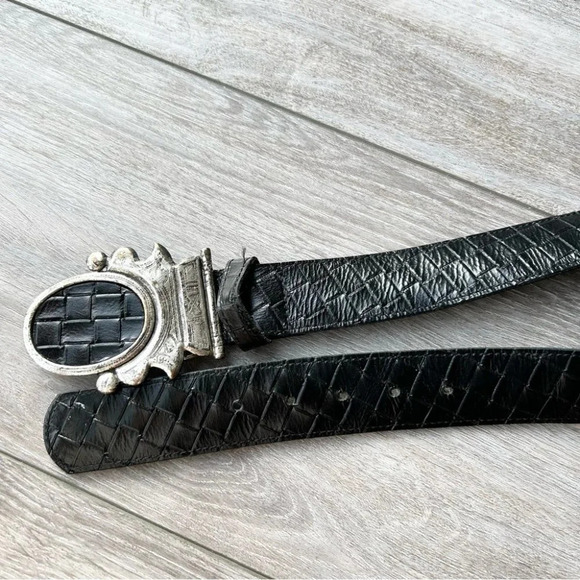 Kudos Braided Leather Belt With NBEL Vintage Buckle Made in  Italy Unisex - Picture 5 of 14